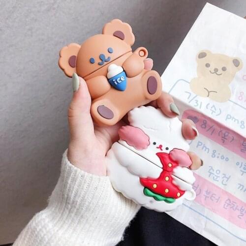 Cute sheep Koala ice cream case For AirPods 1 2 pro charging box soft silicone Wireless bluetooth earphone protect Cover coque