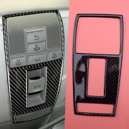 Carbon Fiber Black Front Inner Reading Light Cover Trim Fit for Mercedes-Benz C Class W204 2007 2008 2009 2010 2011 2012 2013