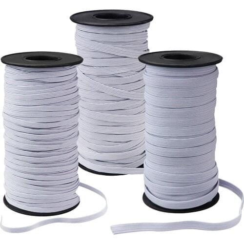 White Black Elastic Bands Waist Band Polyester Elastic Cord for Clothes Garment for DIY Clothing Sewing Accessories Stretch Rope