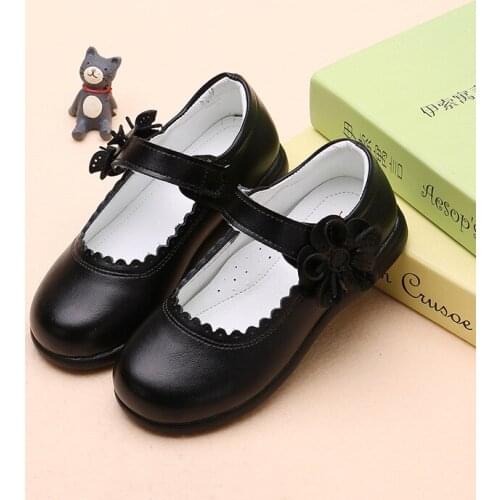 Children shoes girls leather shoes spring autumn 2020 new leather student performance shoes big kids soft bottom princess shoes