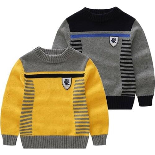 Childrens sweater boy cotton knitted pullovers