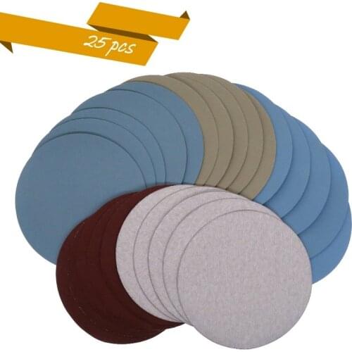 25PCS 125mm /5 Inch Assorted Sandpaper Hook and Loop Sanding Disc 1000 /2000/ 3000/4000/ 5000 Round Sandpaper Disk Sand Sheet