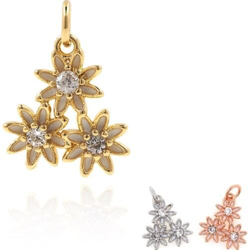 Enamel Daisy Charm Pendant Necklace Fashion Exquisite Accessories DIY Jewelry Production Supplies