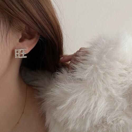 GorGor Clip Earrings Women Originality Statement Minimalist Chinese Character Wang Wang Creative Festive Party Jewelry A109
