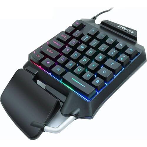ZUOYA Single Handed Gaming Membrane keyboard 35 Keys One Hand Ergonomic Game Keypad G92 For LOL PUBG CSGO Gamer PC Laptop