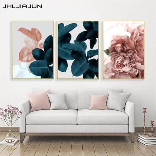 JHLJIAJUN Wall Pictures for Living Room Leaf Picture Nordic Poster Floral Wall Art Canvas Painting Botanical Posters and Prints