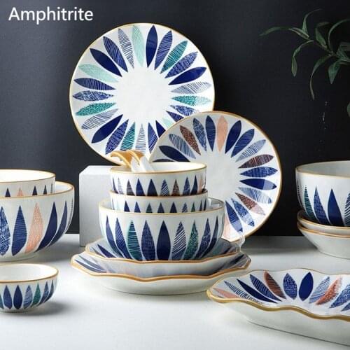 Ceramic Lunch Box Personality Ramen Salad Bowl Round Soup 8 Polegada Underglaze Creative Plate Nordic Domestic Utensils