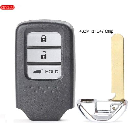 KEYECU 433MHz 47 Chip Smart Remote Control Car Key Fob for Honda CRV 2018 72147-TLA-T110-M1 A2C98319100