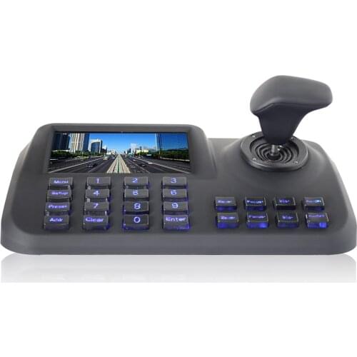 ONVIF Network Keyboard Controller 5 inch 3D Joystick HD LCD Display IP PTZ Keyboard Controller For High Speed Dome Camera