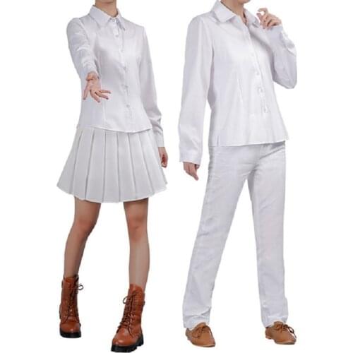 Anime The Promised Neverland Ray Norman Emma Cosplay Costume with Tattoos Yakusoku no Neverland School Uniforms Cosplay Costume