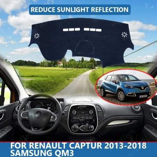 Right Hand Drive High Polyester Fiber Anti-UV Car Dashboard Cover Mat for Renault Captur 2013-2018 Samsung QM3 Cover