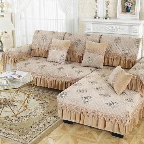 Creative Chenille Sofa Covers European Style Luxury Flower Sofa Protectors for Living Room Corner Sofa Towel Seat Pads Almofadas