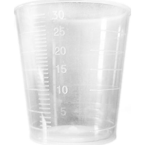 UK 15/30ml MEDICINE MEASURING CUPS Clear Disposable Liquid Measure Pot Container