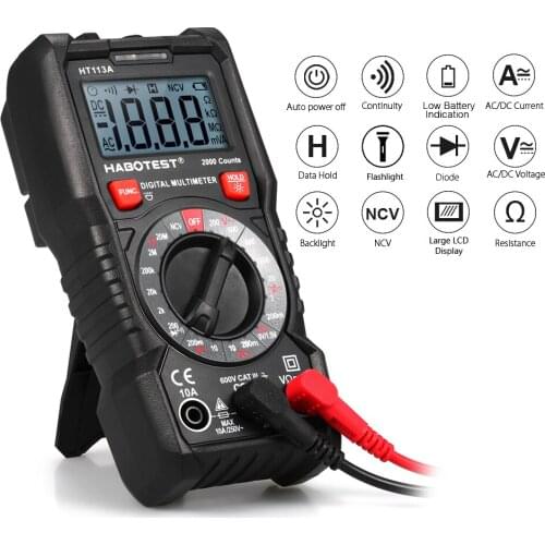 Clamp Meter Multimeter tester AC Direct Current Voltage Current Temperature Diode Continuity NCV Test Multimeter HT208A/HT208D