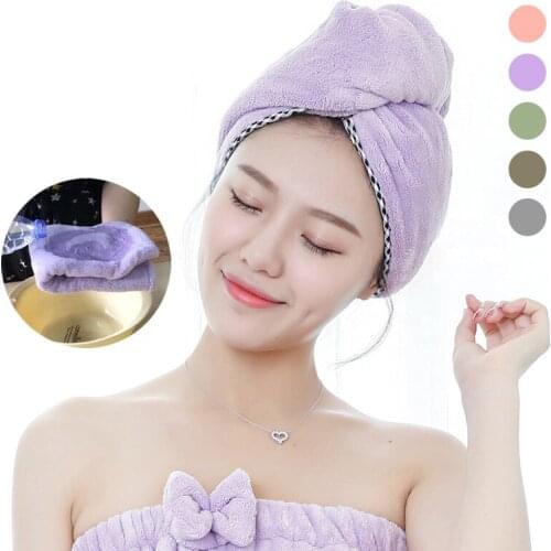 Soft Women Hair Towel Bathroom Super Absorbent Quick-drying Microfiber Bath Towel Hair Dry Cap Salon Towel 25x65cm