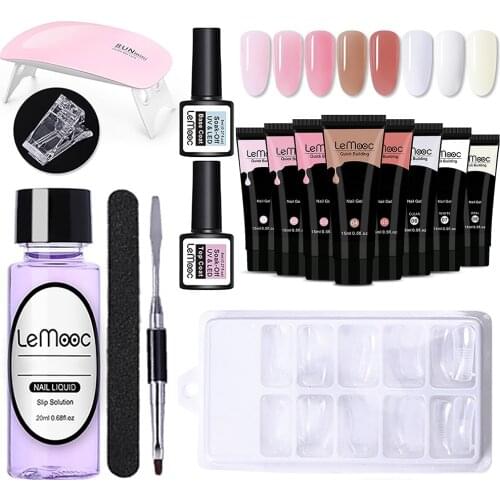 Fast Building Poly Nail Gel Set Acrylic Gel Builder Poly UV Gel Kit Tips Enhancement Quick Extension Nail Art Set Drop Shipping