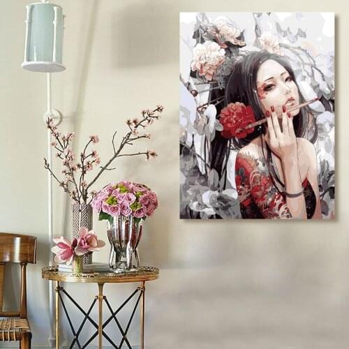 Coloring by numbers Frameless picture sassy girl modular painting paint by number kits gift for kids home decor for room