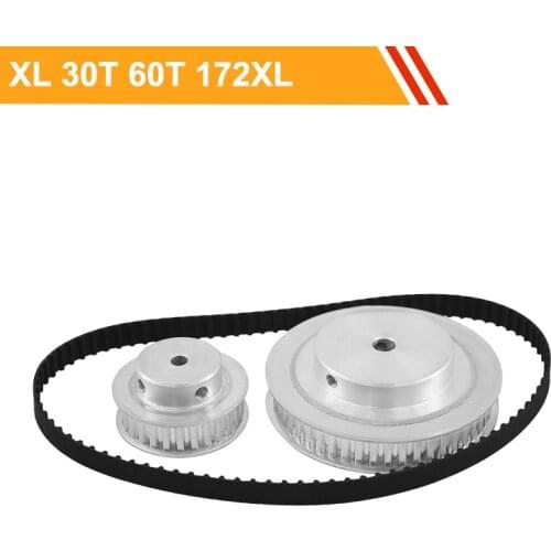 Synchronous Pulley Belt Kit XL 30T 60T Ratio 1:2 100mm Center Distance Timing Belt Pulley Set 172XL Rubber Tooth Belt