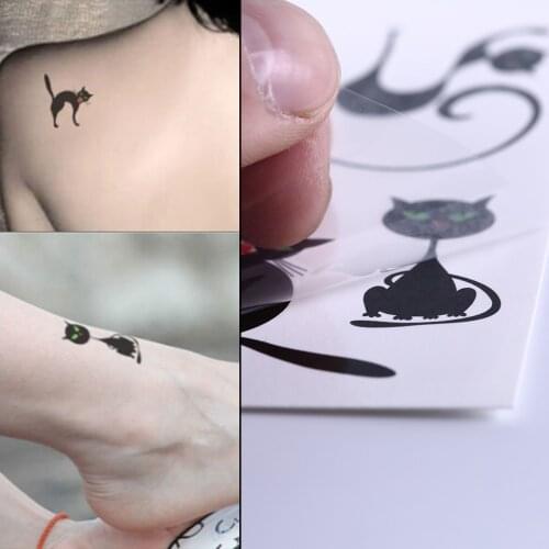 1 Sheet Cute Terror Cat Temporary Tattoo Stickers Sweet Home Cat Kids Flash Tattoo Paste Waterproof Fake Tatoo Sticker