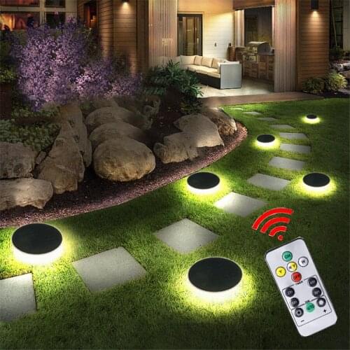 Outdoor Garden Security Glassland Lawn Bollards Lamp Solar Pathway Ground Lights With Remote Patio Backyard Solar Pillar Lamps