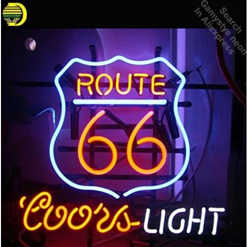 Route 66 Coors Light Neon Sign neon bulb Sign Glass Tube Custom BRAND LOGO neon light Recreation Outdoor Iconic Sign arcade lamp