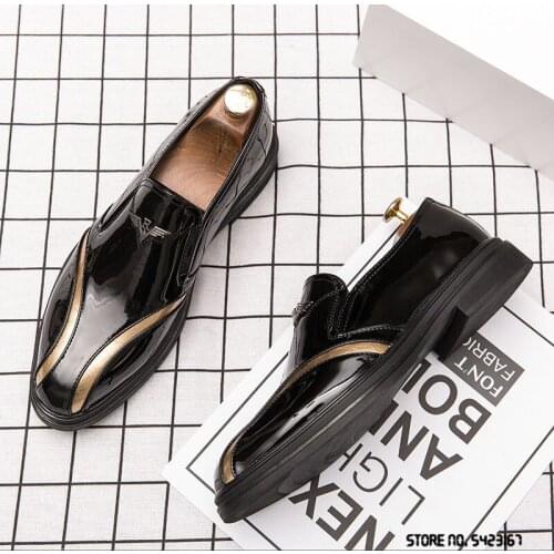 New 2021 Designer British Gold Silver Two-Tone Shoes For Men Casual Oxford Formal Dress Wedding Footwear Sapatos Tenis Masculino