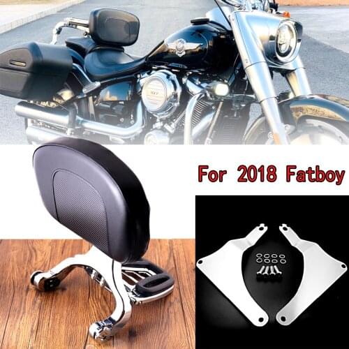 New Chrome Fixed Mount&Multi Purpose Adjustable Driver Passenger Backrest For Harley Fatboy 2018 Models