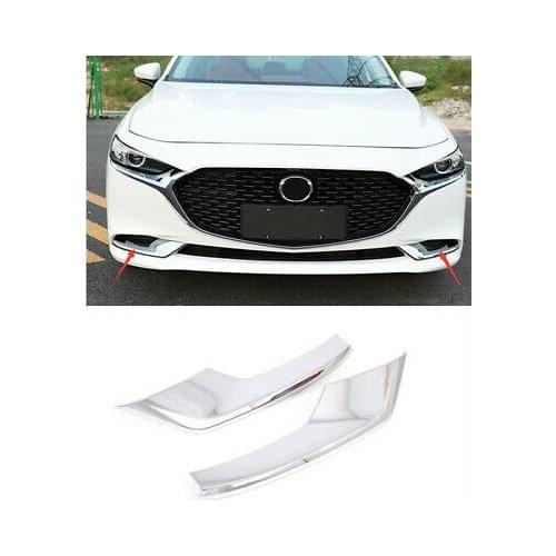 ABS Chrome Front Fog Light Lamp Eyelid Cover Trim 2pcs for Mazda3 Mazda 3 19-20