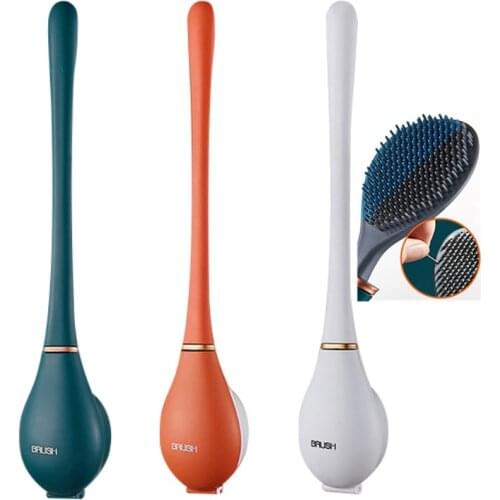Hang Silicone Toilet Brush For WC Accessories Drainable Toilet Brush Wall-Mounted Cleaning Tools Home Bathroom Accessories Sets