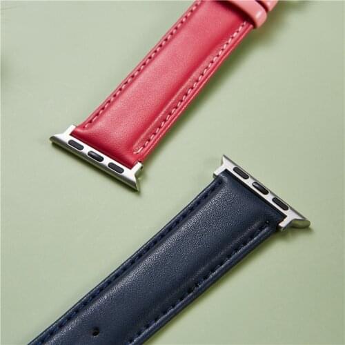 Colorful Straps Leather Loop for Apple Watch Series 6 SE 5 43 Fashion Women Watchband 38mm 40mm 42mm 44mm Strap for iwatch