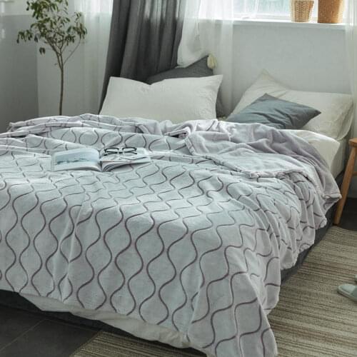 Luxury blanket jacquard solid color blanket thickened export warm blanket multifunctional blanket 150cmx200cm ripple