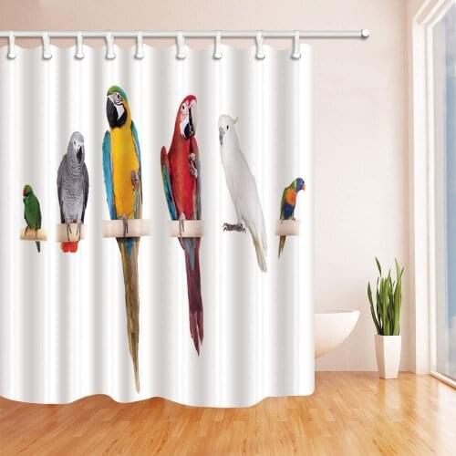 Lovely Parrot Birds Shower Curtains Polyester Fabric Waterproof Bath Curtain 180X180CM Shower Curtain Hooks