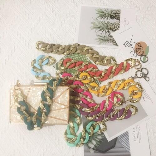 New Arrival Woman Bag Accessory Detachable Replacement Diamond God Belt Acrylic Chain Luxury Strap Resin Shoulder Clutch Chains