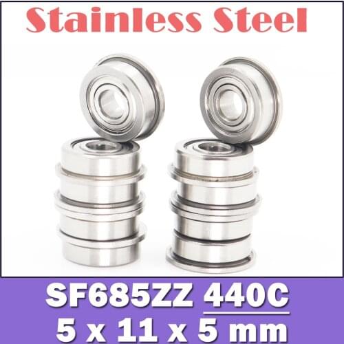SF685ZZ Flange Bearing 5x11x5 mm 10PCS Double Shielded Stainless Steel Flanged SF685 Z ZZ Ball Bearings SF685Z F685 DDLF-1150 Z