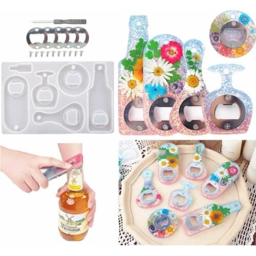 DIY Beer Bottle Opener Epoxy Resin Silicone Mold Creativity Handmade Keychain Home Supplies Jewelry Fillings Pendant Mould Craft