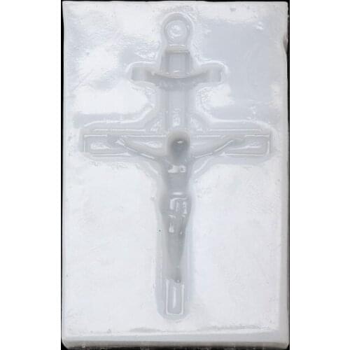 DIY Cross Jewelry Silicone Mold Christmas Candy Cake 3D Jesus Cross Pendant Mold