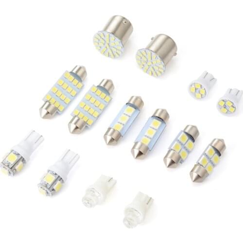 14Pcs 36mm LED T10 LED Bulb Canbus Reading Dome Lamp No Error 12V Auto Interior Lights 6000K White Car License Plate Lights 2022