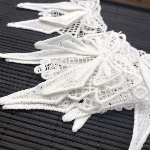 Bow Embroidered Water-Soluble Lace Trim Milk Silk DIY Dress Guipure Lace Fabric 2021 Sewing Accessories V2902