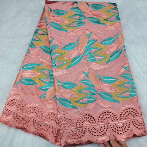 High Quality Swiss Voile Cotton Nigerian Fabrics Women Party Clothing African Lace Fabric Swiss Cotton lace for party HLC324