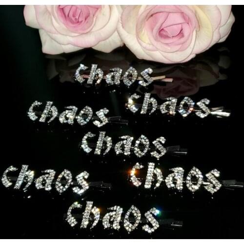 2020 New Arrival Gothic Letters Hairclip "Chaos" Gothic Word Hair Accessories Hairpin Bobby Pin Hair Jewelry Gift WHOLESALE