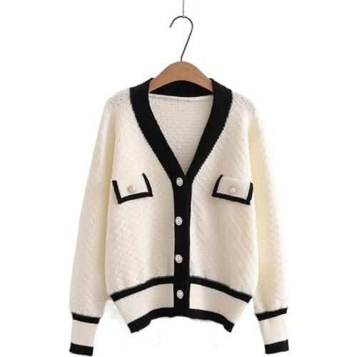 Striped Patchwork Single Breasted Women Knit Cardigan 2021 Winter Full Sleeve Knitwear Korean Fashion Warm Soft Jumpers Tops