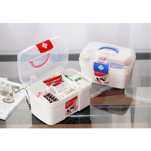 1PC Home Portable Medicine Chest Cabinet Health Care Plastic Drug First Aid Kit Box Storage Box Chest of Drawers OK 0218