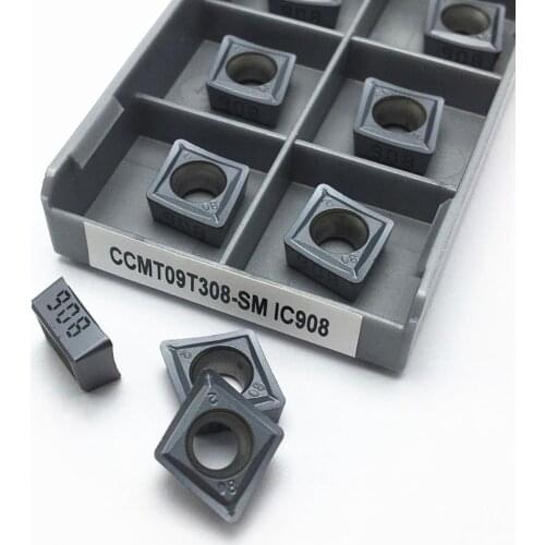 10PCS CCMT09T308 SM IC907/IC908 external turning tool CCMT 09T308 carbide insert lathe tool Tokarnyy turning insert