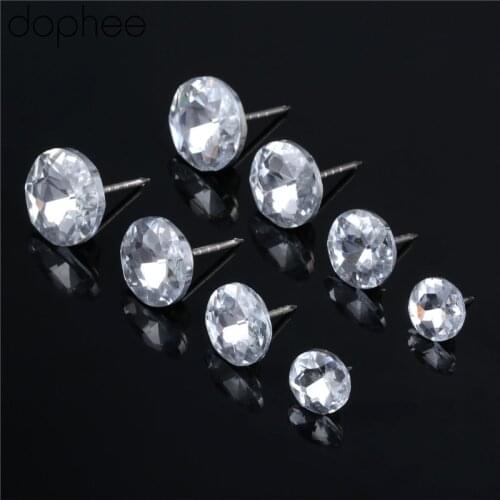14/18/20/22MM Diamond Pattern Crystal Upholstery Nails Button Tacks Studs Pins Dia Sofa Wall Decor Furniture Accessory 10PCS
