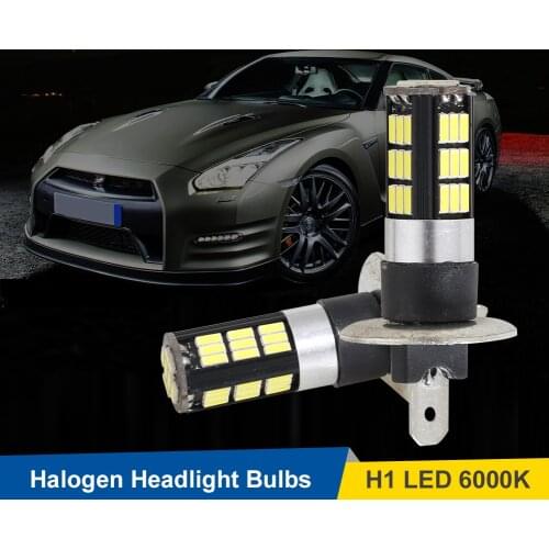 Hot Selling High Lumen 2Pcs H1 Halogen Headlight Bulb 50W 7800LM 6000K Super Bright Driving Fog Lights Beam Light Replacement
