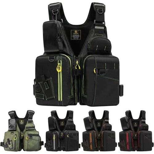 2021 fishing life jacket reflected light rescue warning adult fishing vest multi-function pocket high buoyancy life jacket