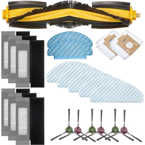 22PCS Vacuum Parts Replacement for ECOVACS OZMO T8 T9PRO Robot Vacuum Cleaner Accessories Kit Brush Filter Mop Dust Bag