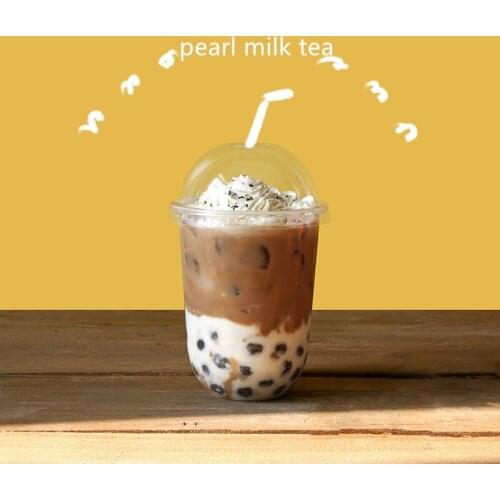 50pcs High quality 95 caliber U shape cold hot drink thick plastic cup net red milk tea juice coffee packaging cup with lid