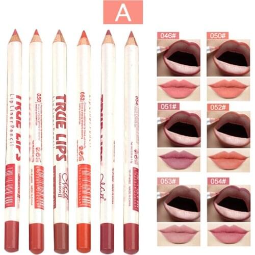 6pcs 4 in 1 Pencil Lip Liner make up Waterproof Stick For Lips Long Lasting Daily Makeup lipliner Pen Cosmetic Beauty