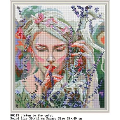 Quiet listening 5D DIY Diamond Painting Character Home Cross Ctitch Kit Wall Sticker Full drilling Embroidery Home Decor Gift